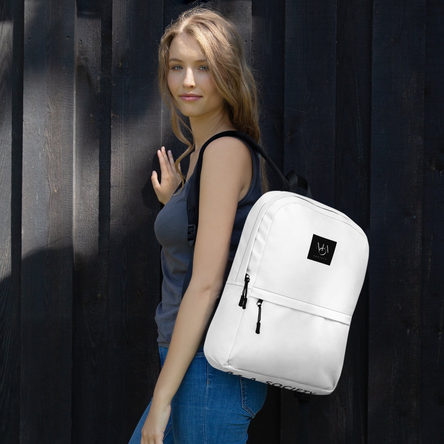 Stylish Backpack white M.A. Society