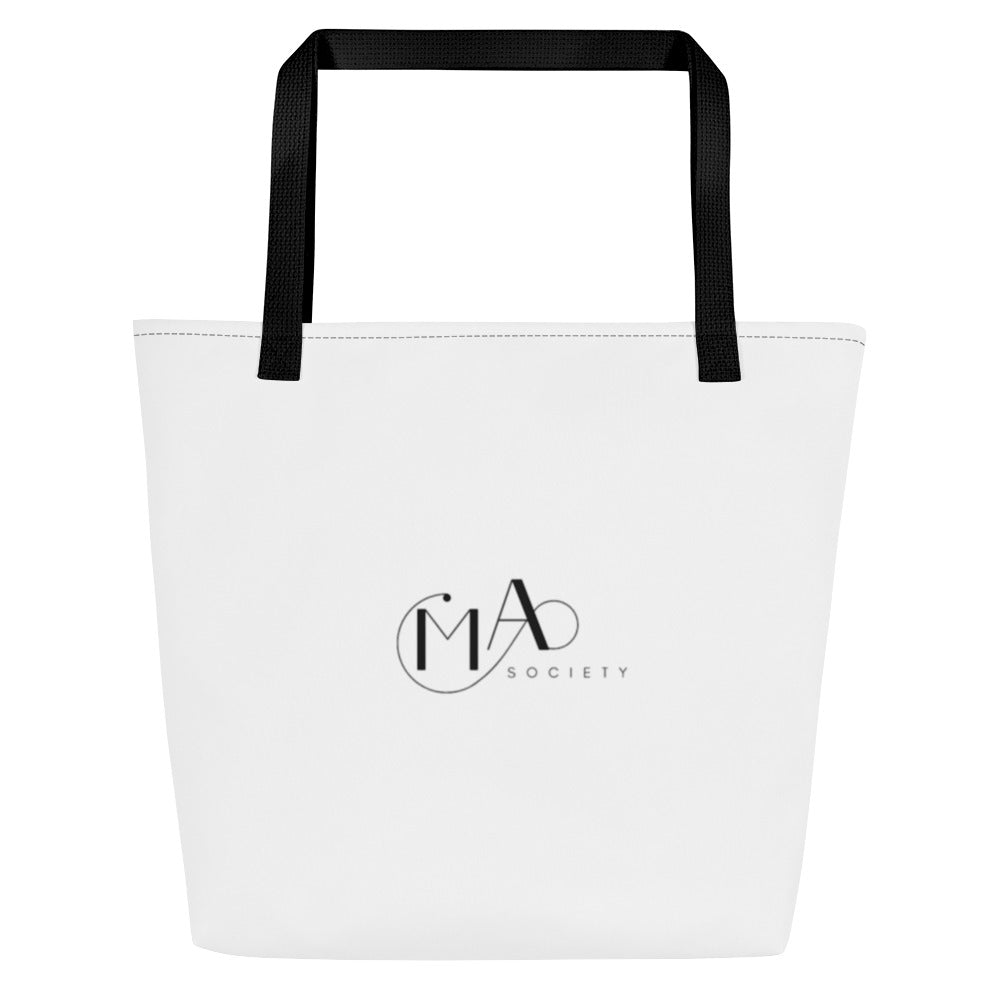 M.A. Society Print Large Tote Bag white