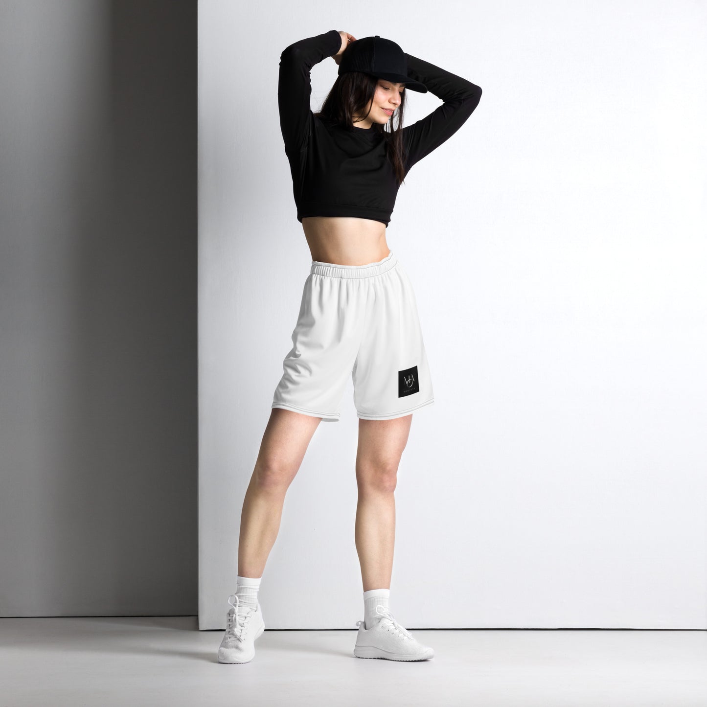 Unisex mesh shorts white