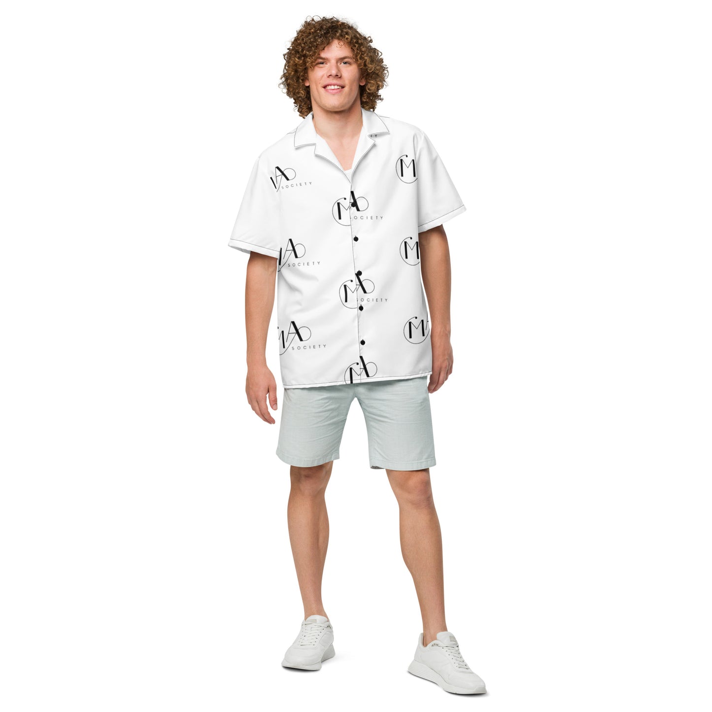 Unisex button shirt black & white M.A. Society