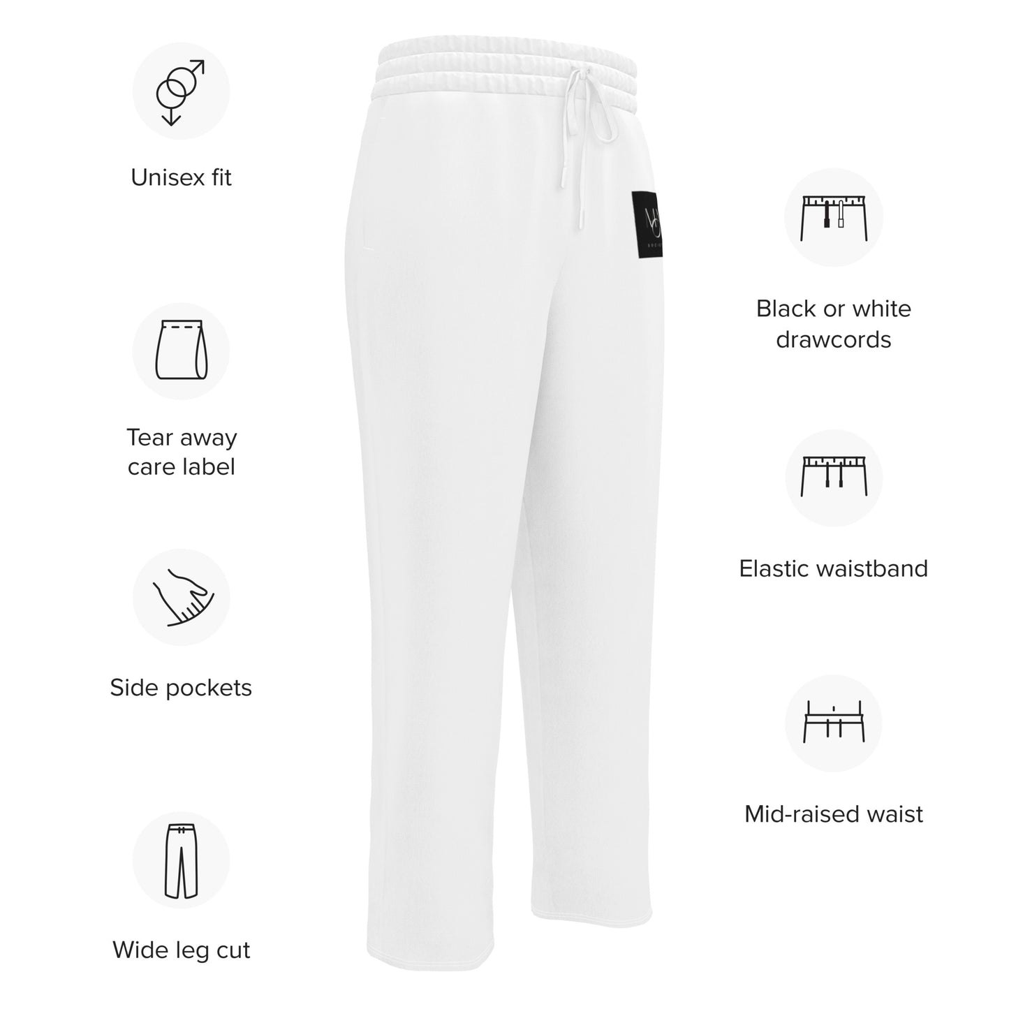 Wide-leg joggers comfort pants white