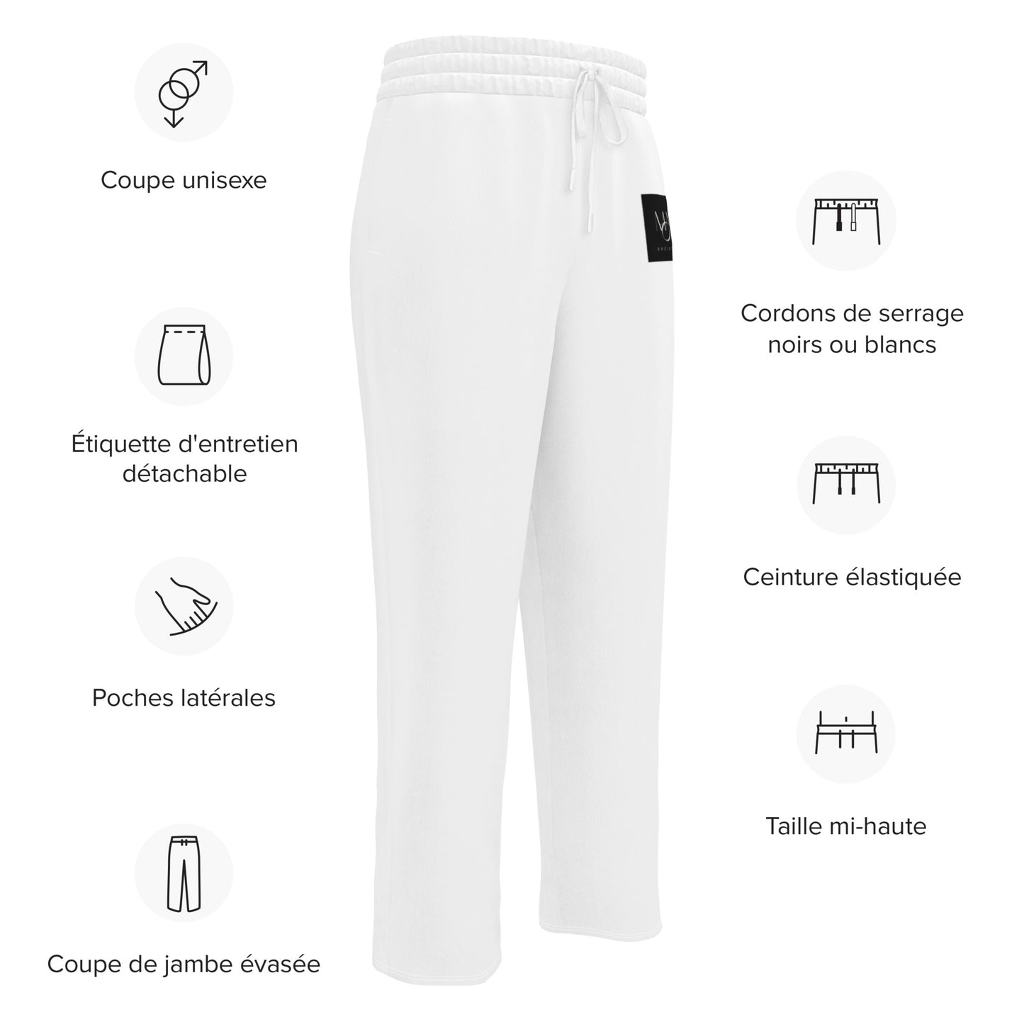 Wide-leg joggers comfort pants white
