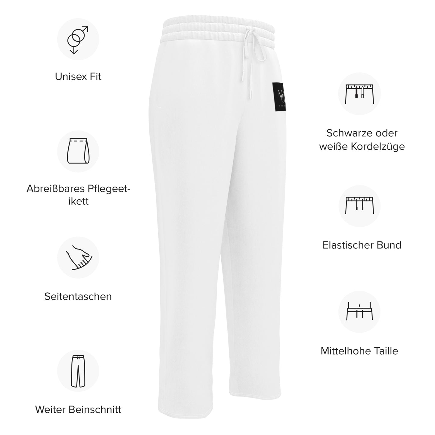 Wide-leg joggers comfort pants white