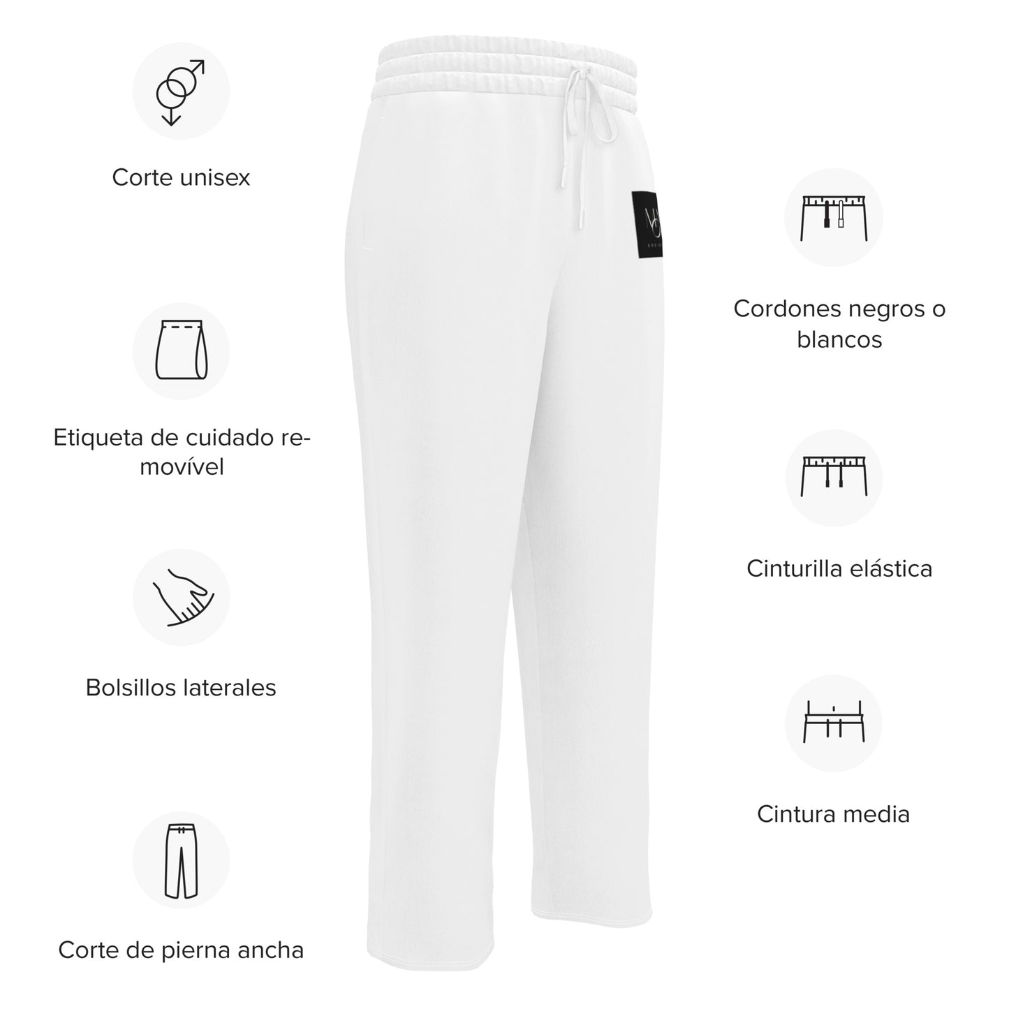 Wide-leg joggers comfort pants white