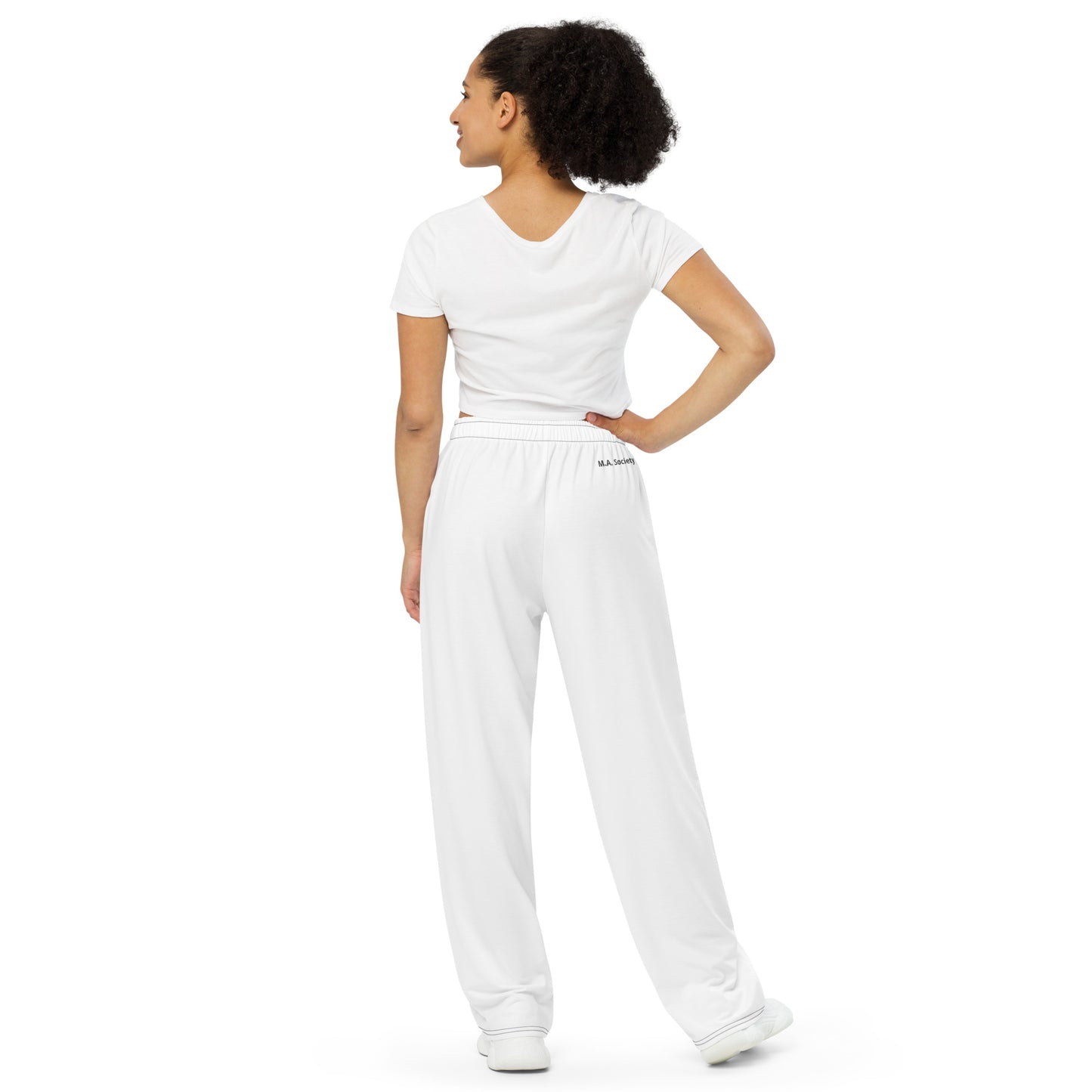 wide-leg comfort white pants - Unisex