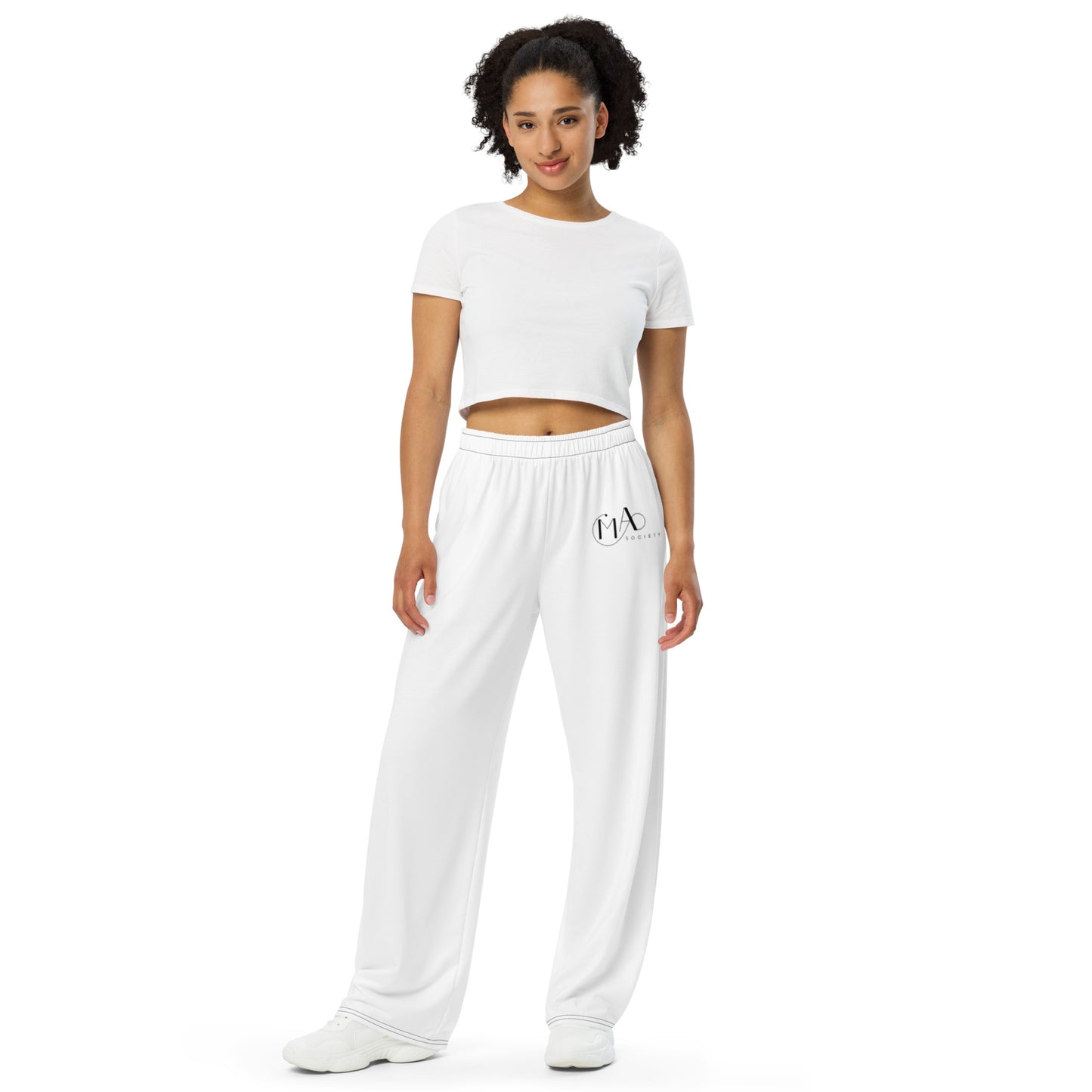wide-leg comfort white pants - Unisex