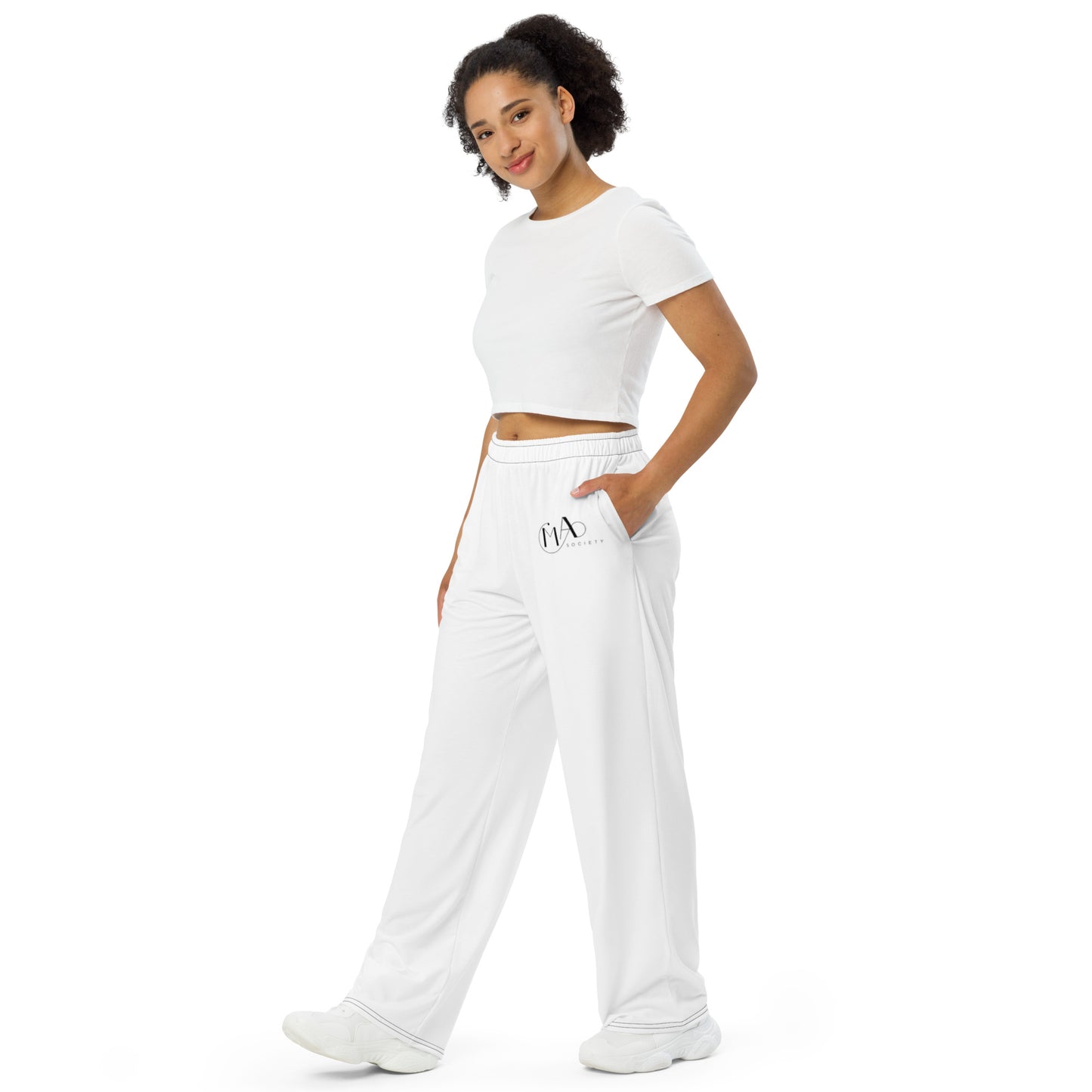 wide-leg comfort white pants - Unisex