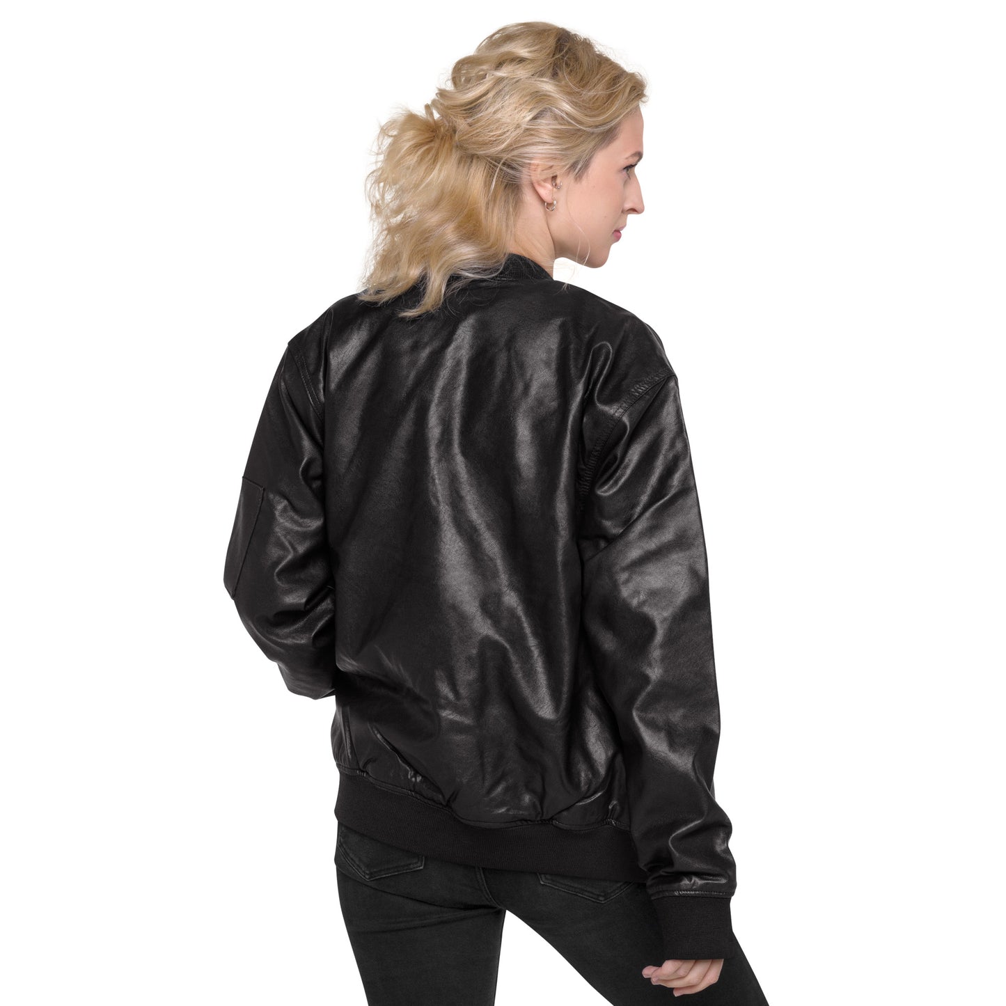 Leather Bomber Jacket black Unisex M.A. SOCIETY