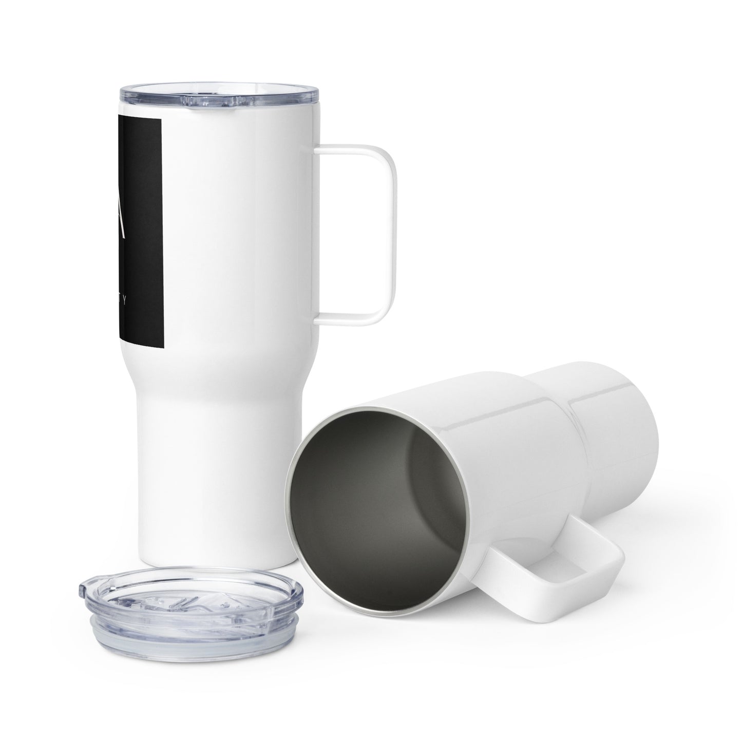 M.A. Society Travel mug with a handle white