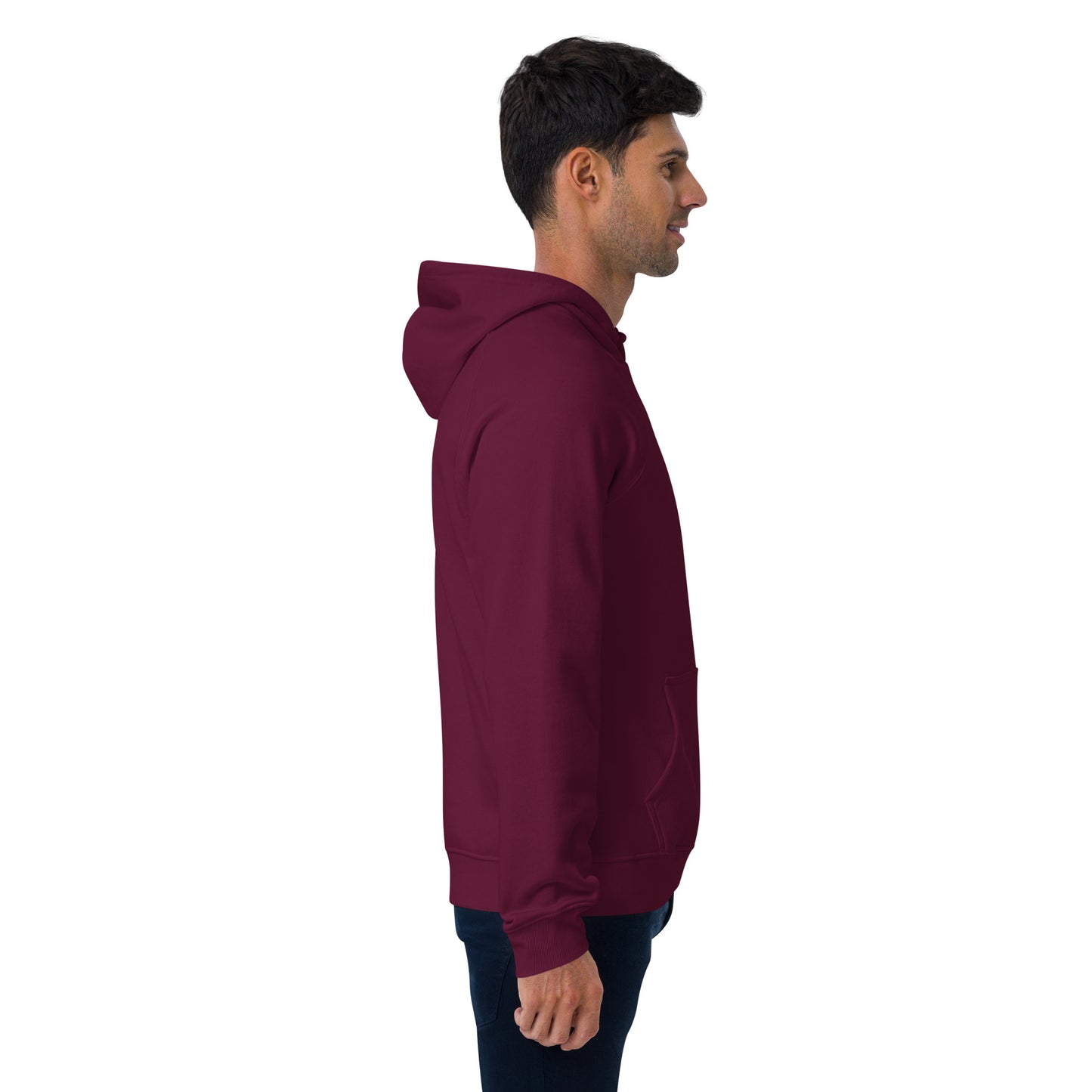 Unisex eco raglan Burgundy hoodie