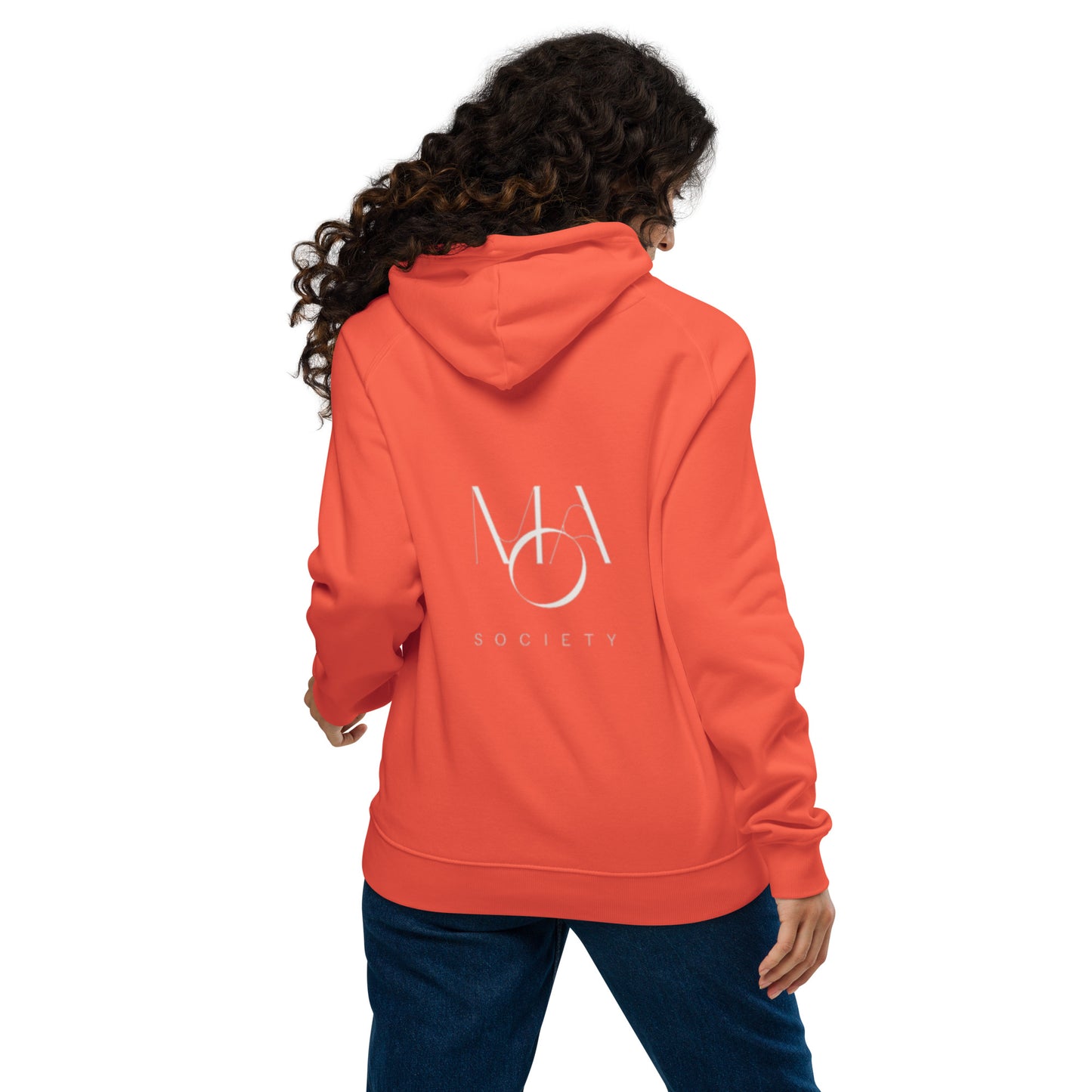 Unisex eco raglan Burnt Orange hoodie