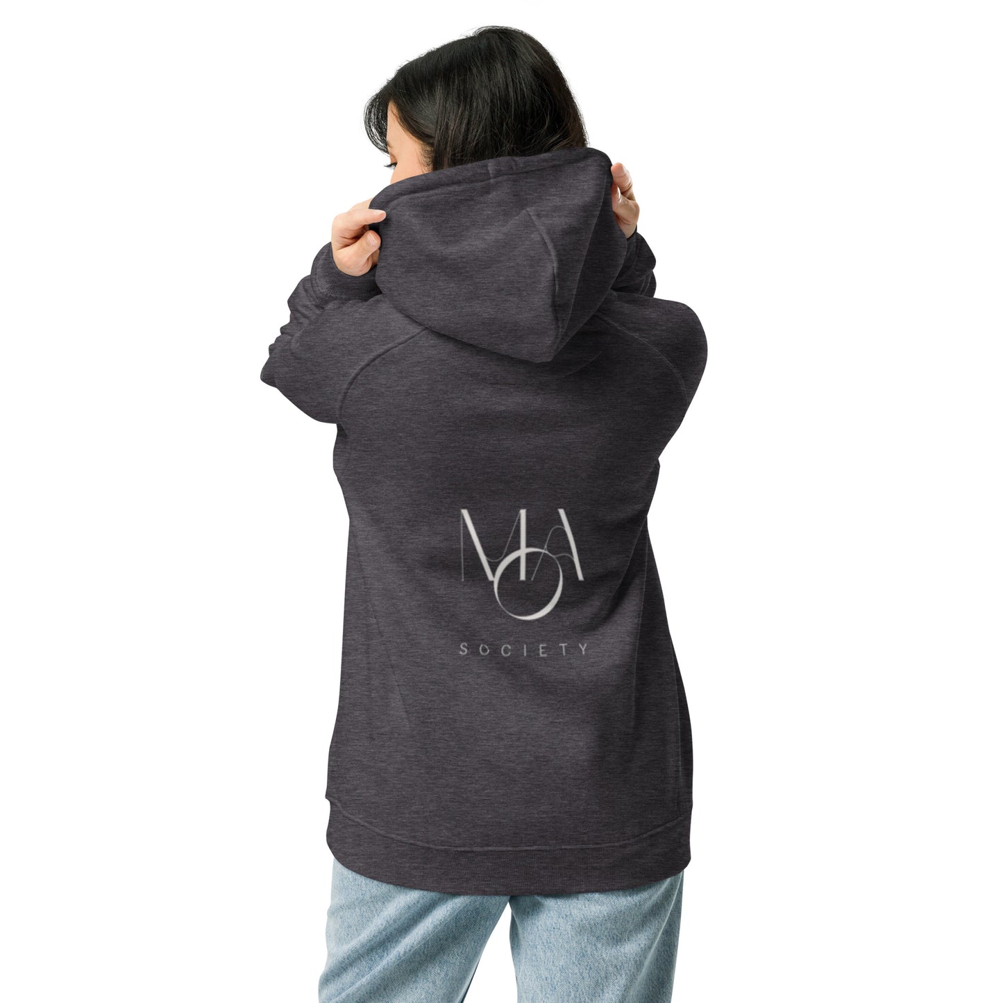 Unisex eco raglan Charcoal Malange hoodie