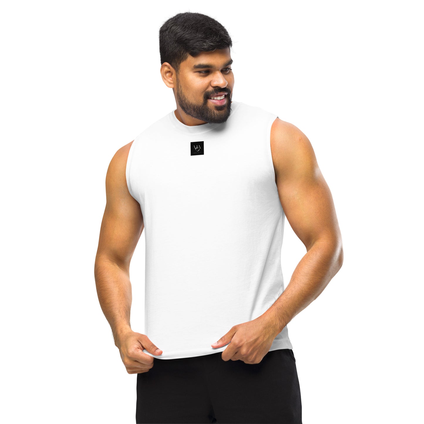 Sleeveless Muscle Shirt White
