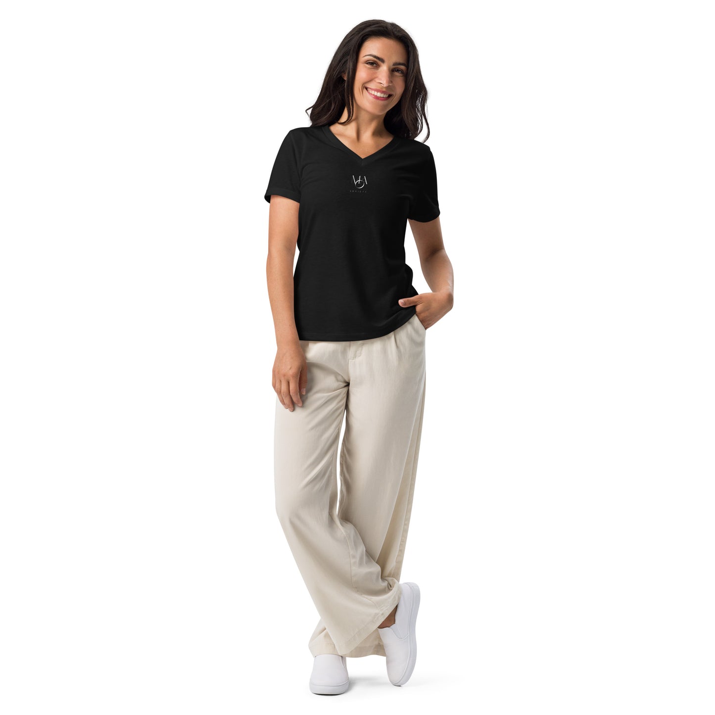 Women’s relaxed v-neck t-shirt black