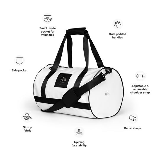 Print gym bag white - M.A. SOCIETY