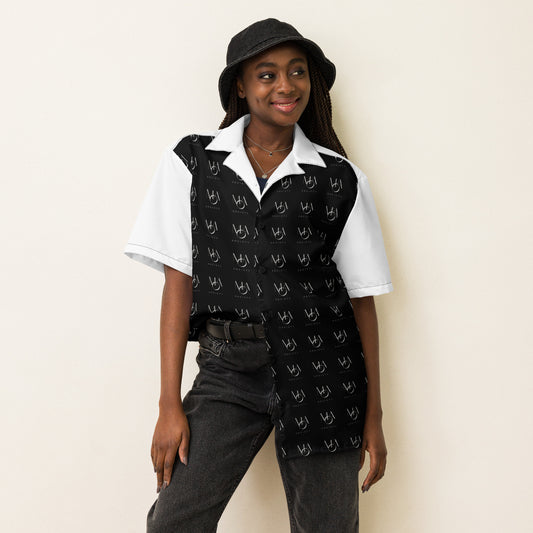 Unisex button shirt black & white M.A. Society