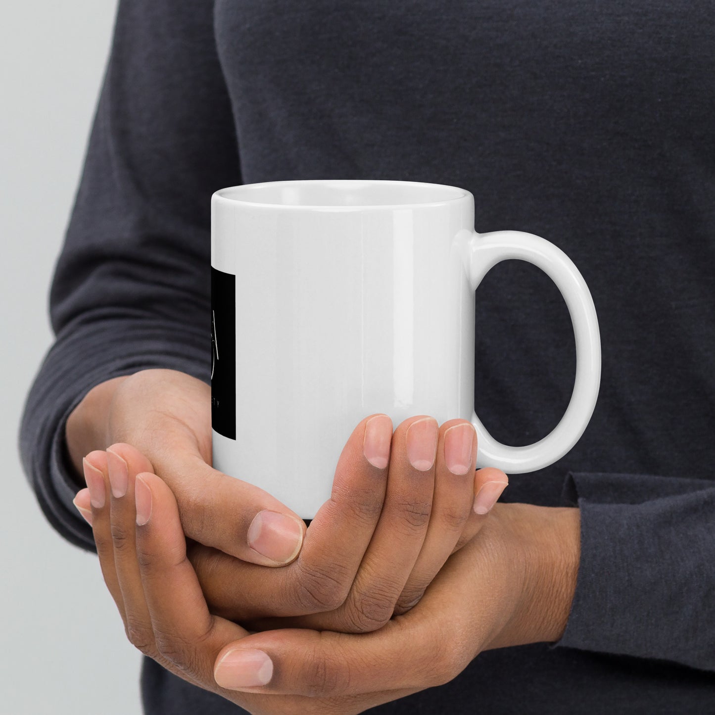 M.A. Society white glossy mug